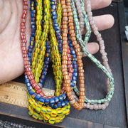 Lot Of 10 Strands, Venetian-Style Seed Beads, Multicolor | Vintage Lampwork Glass | 4-6mm