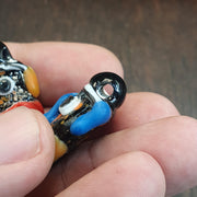 Rare Venetian Style Face Beads Set - Large Murano Glass Figure & Two Head Beads - Handmade Lampwork Art