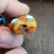Rare Venetian Style Face Beads Set - Large Murano Glass Figure & Two Head Beads - Handmade Lampwork Art