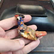 Rare Antique Style Murrine Bird Bead Large 7cm Murano Style Glass Bird Figurine