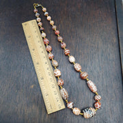 Genuine Patterned Agate Dzi Necklace - Intricately Etched Himalayan Beads - Collector's Tribal Jewelry