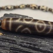 Taiwan dzi bead necklace with hand-carved Tibetan bone beads – photo 5 of 5