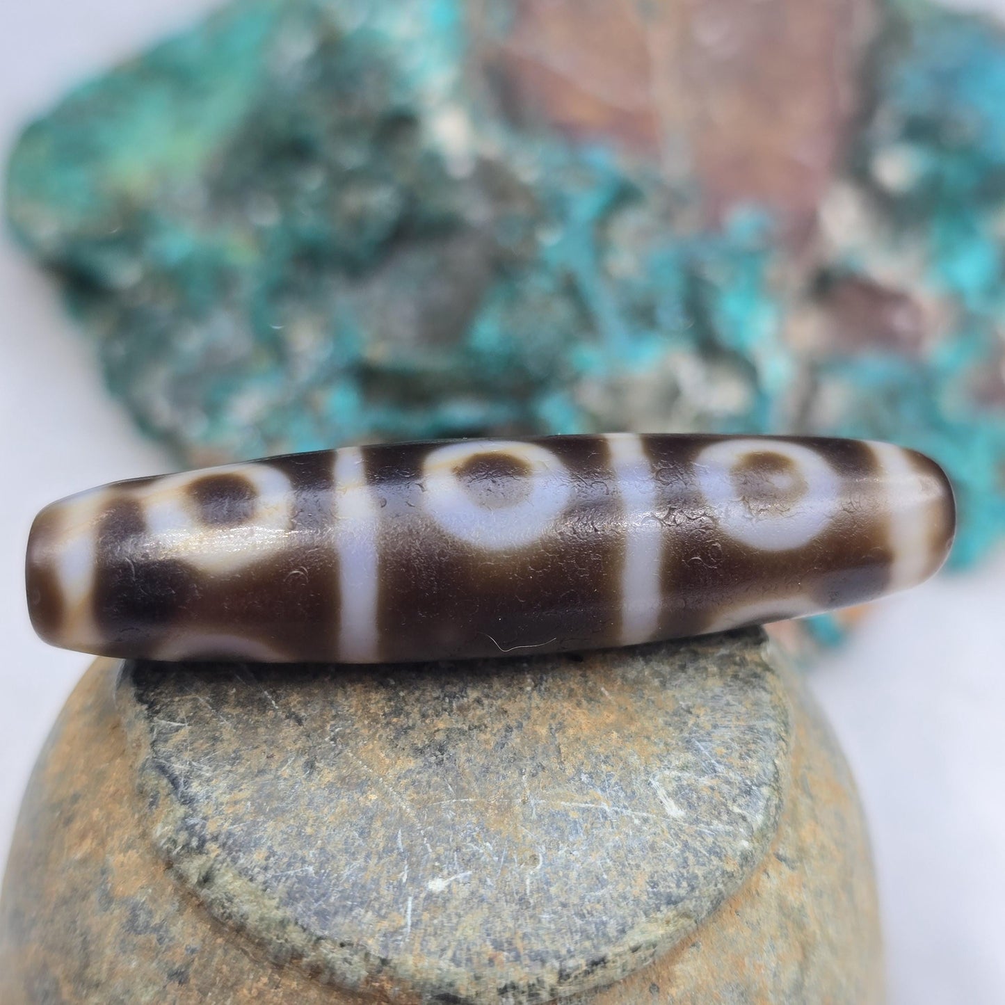 Rare 48mm 8-Eye Taiwan Dzi Bead with Dragon Skin Weathering 8-Eyed Dzi Bead Amulet for Success & Protection