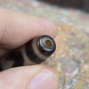 Authentic Taiwan Dzi Agate Protection Amulet Bead Meditation & Feng Shui Unique Patterned  Bead for Necklace or Bracelet - Spiritual .