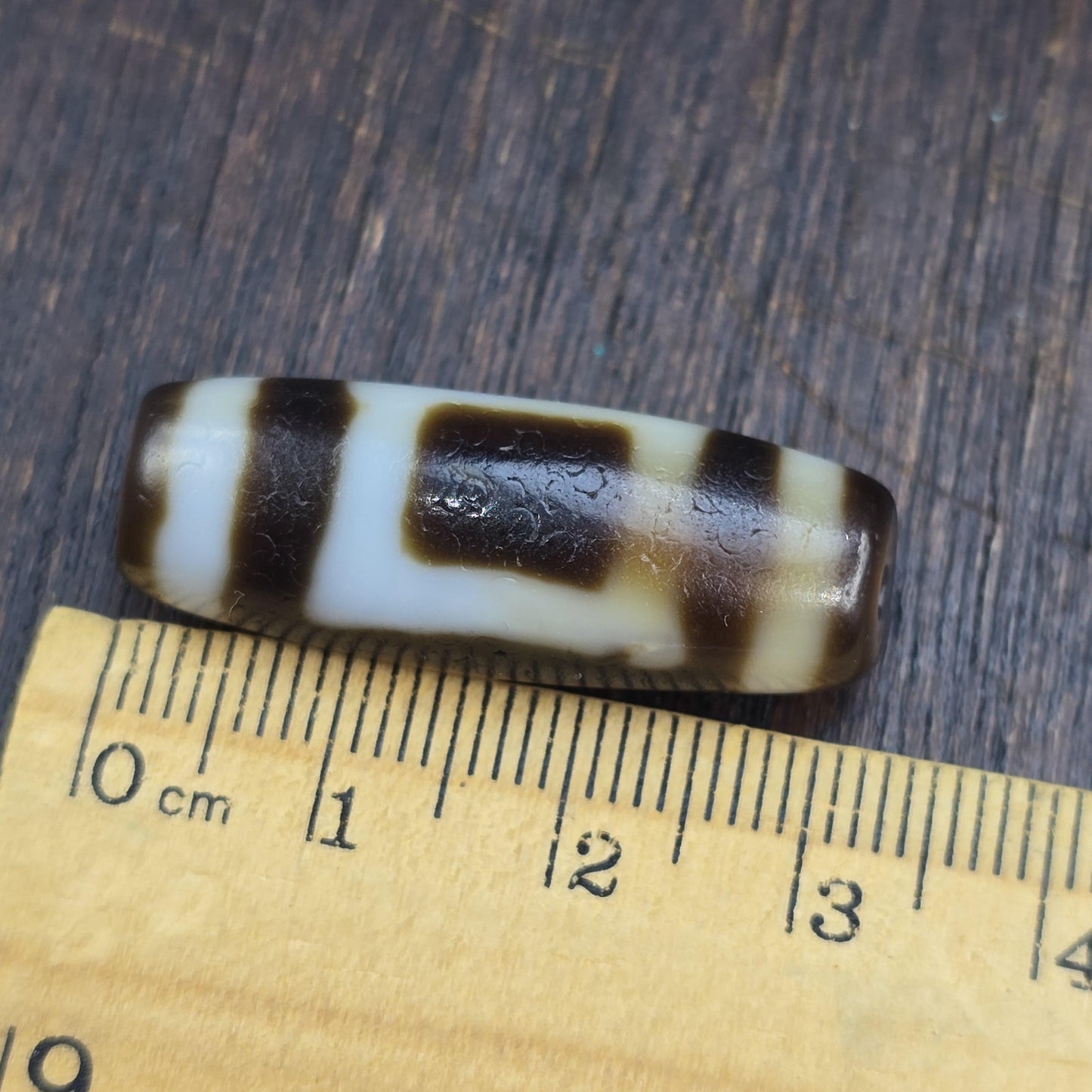 Rare 2 Eye Heaven & Earth Dzi Bead Taiwan Agate – Sky and Earth Harmony Amulet -Authentic Etched Balance Talisman