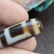Rare 2 Eye Heaven & Earth Dzi Bead Taiwan Agate – Sky and Earth Harmony Amulet -Authentic Etched Balance Talisman