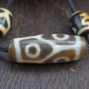 High-Quality 6 Eyed Dzi Bead Taiwan Agate – Longevity & Good Health Amulet – Authentic Etched Protection Talisman
