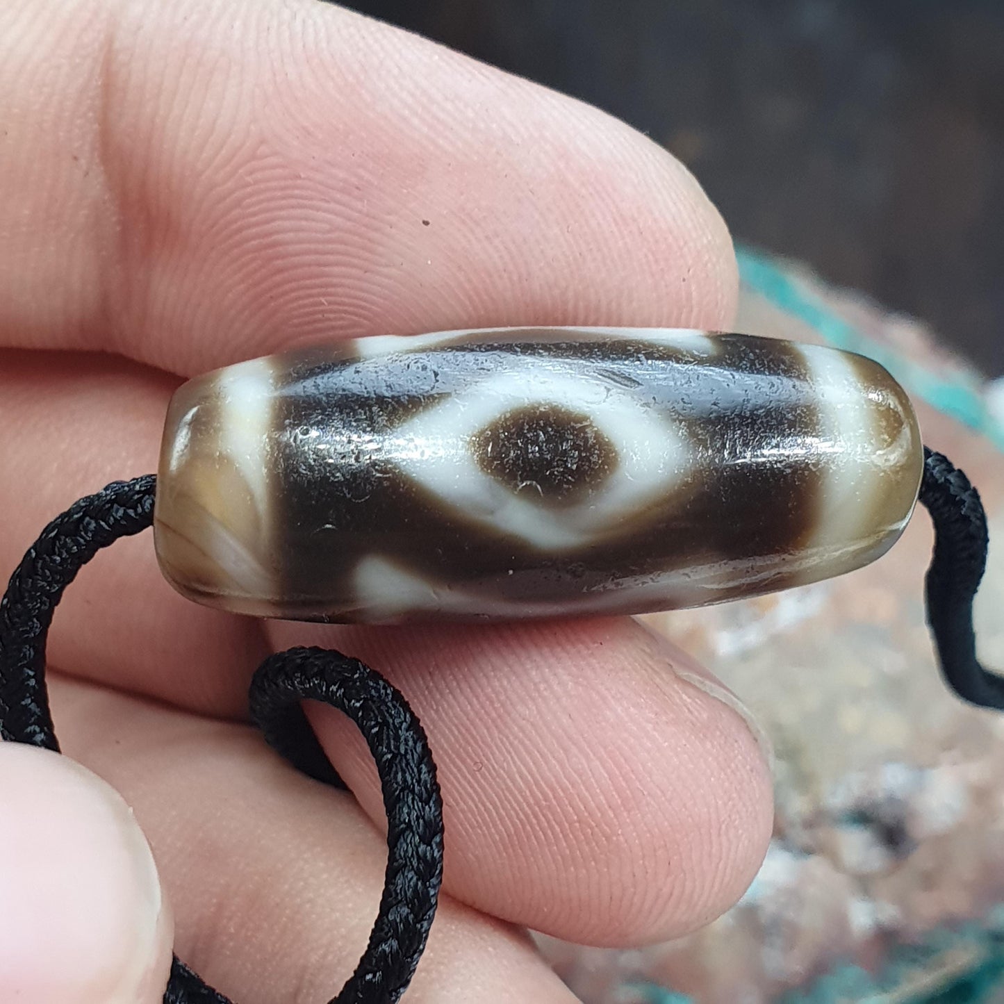 Rare Diamond Eye Dzi Bead  Tibetan Taiwan Agate – 4 Direction Protection Amulet – Master Collector Talisman,