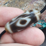 Rare Diamond Eye Dzi Bead  Tibetan Taiwan Agate – 4 Direction Protection Amulet – Master Collector Talisman,