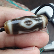 Rare Diamond Eye Dzi Bead  Tibetan Taiwan Agate – 4 Direction Protection Amulet – Master Collector Talisman,