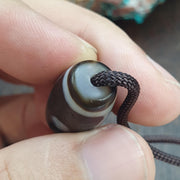 Tibetan 2Eye Dzi Bead Himalayan Weathered Dragon Skin Agate Amulet