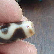 Rare Diamond & Square Eye Dzi Bead Tibetan Himalayan Agate – Heaven and Earth Geometric Amulet 4 Direction Protection Talisman