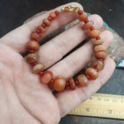 Authentic Ancient Carnelian Bracelet, Yemeni African Agate Beads, Antique Tribal Jewelry, Rare Handcrafted Estate Bracelet