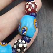Sky Blue Murano, Vintage Venetian Style Bracelet | Glass Trade Beads | Stretch One Size Fits Most