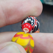Mixed Venetian Style, Colorful Lampwork Bracelet | Chevron Trade Beads, Glass Spacer Accents, Elastic Fit