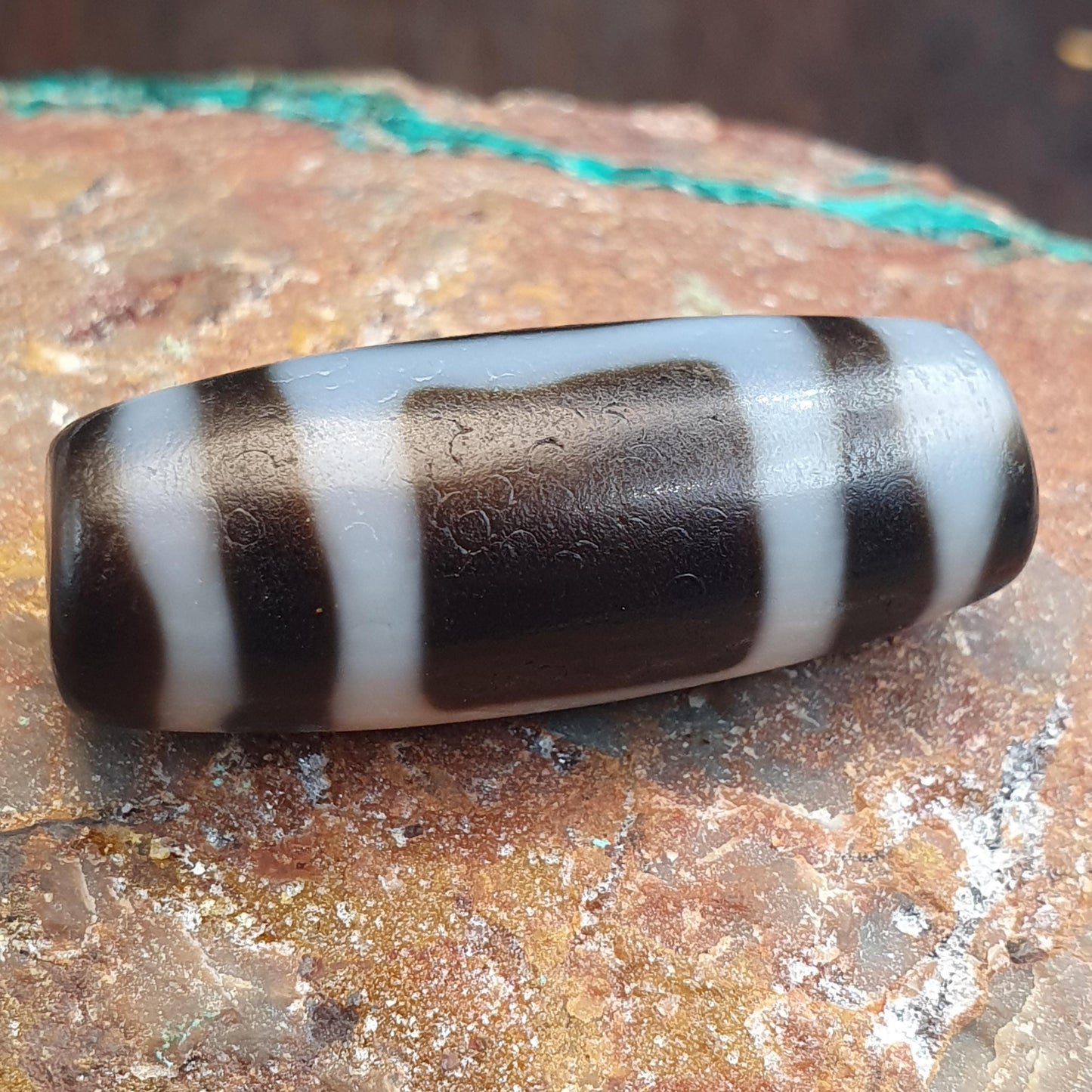 Authentic Rare Heaven & Earth Eye-in-Eye Dzi Bead – Tibetan Agate spirituality and dreams Spiritual Gift