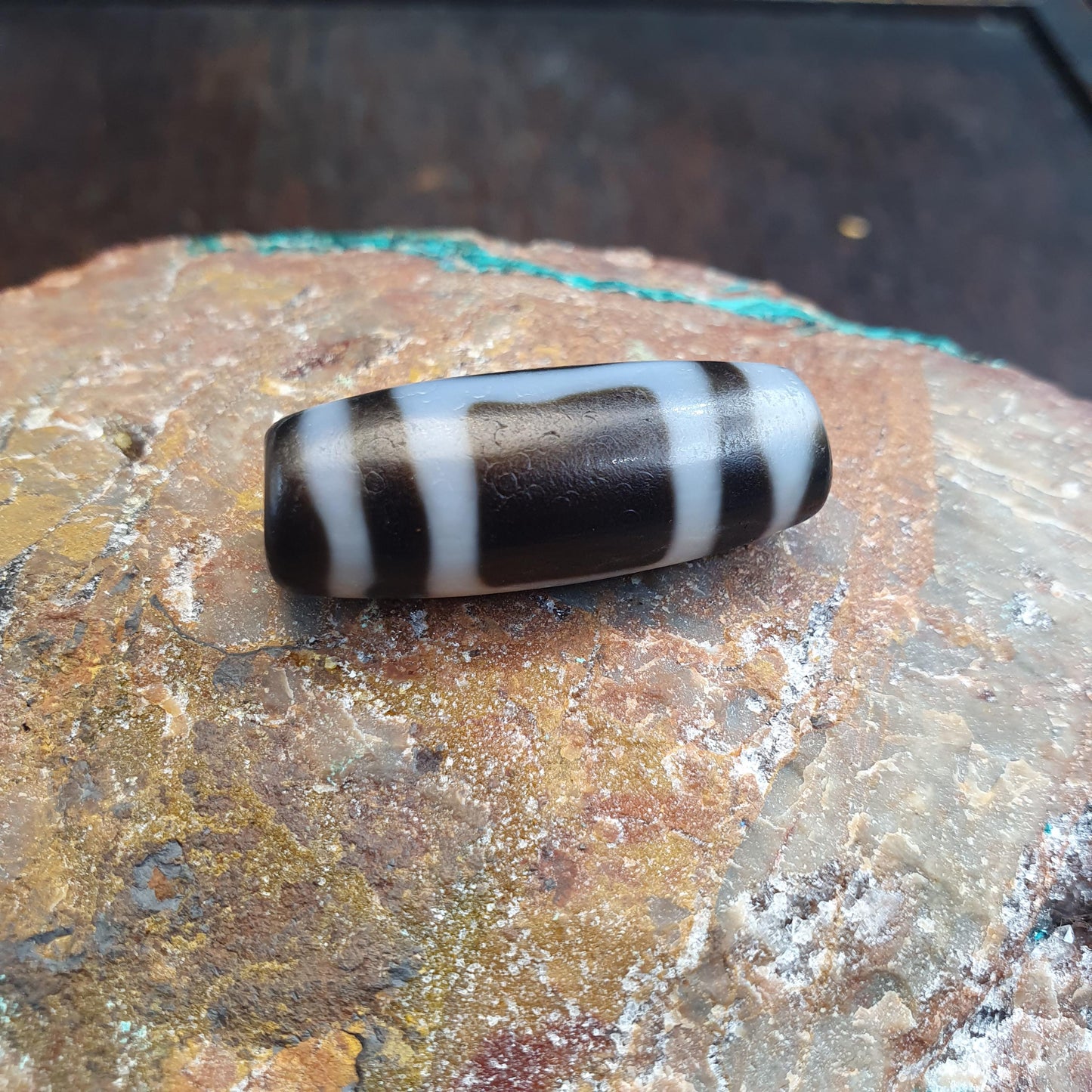 Authentic Rare Heaven & Earth Eye-in-Eye Dzi Bead – Tibetan Agate spirituality and dreams Spiritual Gift