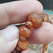 Ancient Carnelian Bracelet, Suleimani Agate Bead Jewelry, Antique Tribal Protection Talisman, Historical . for Collector, Banded Agate