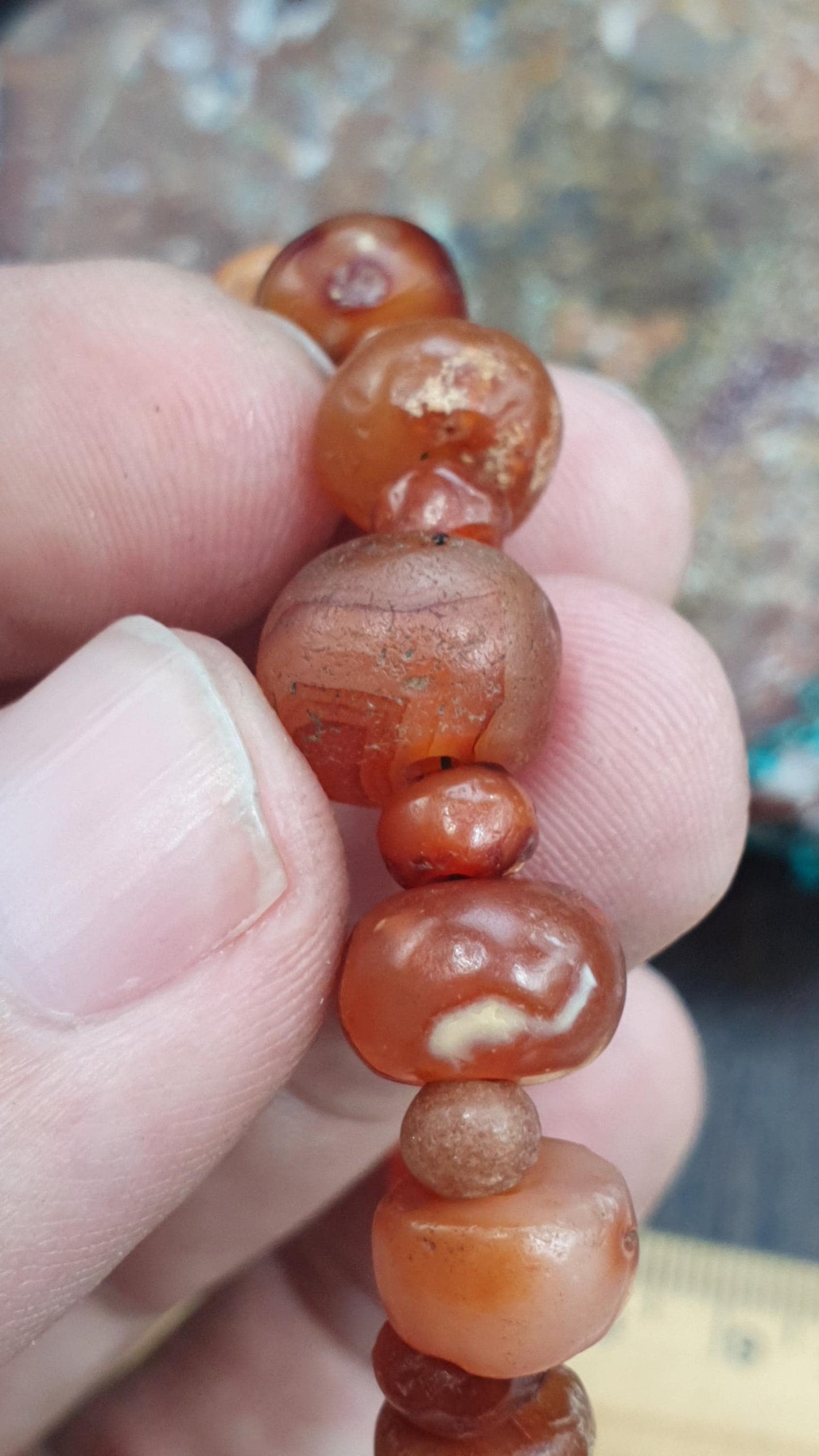 Ancient Carnelian Bracelet, Suleimani Agate Bead Jewelry, Antique Tribal Protection Talisman, Historical Gift for Collector, Banded Agate