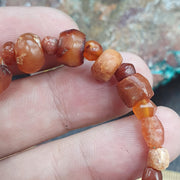 Ancient Carnelian Bracelet, Suleimani Agate Bead Jewelry, Antique Tribal Protection Talisman, Historical . for Collector, Banded Agate