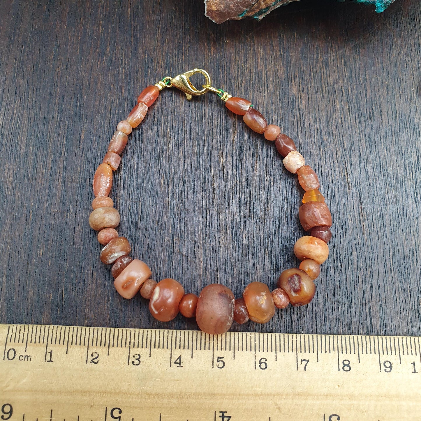 Ancient Carnelian Bracelet, Suleimani Agate Bead Jewelry, Antique Tribal Protection Talisman, Historical Gift for Collector, Banded Agate