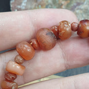 Ancient Carnelian Bracelet, Suleimani Agate Bead Jewelry, Antique Tribal Protection Talisman, Historical . for Collector, Banded Agate