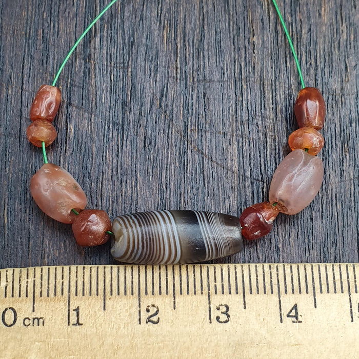 Ancient Yemeni Banded Chung Agate Bead, Rare Middle Eastern Antique Suleimani Beads Lot, Collectible Bead