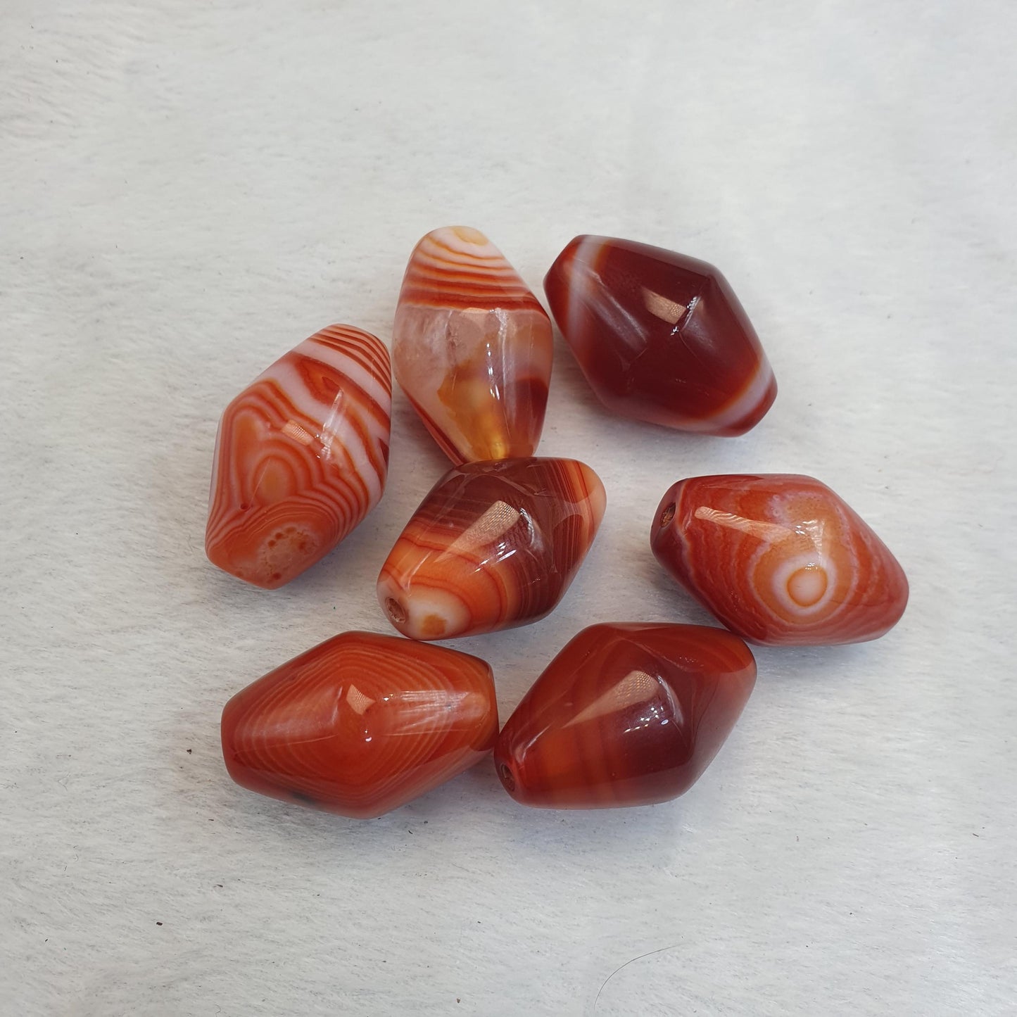 Himalayan red agate beads lot 7 – tibetan carnelian beads, eye agate beads
