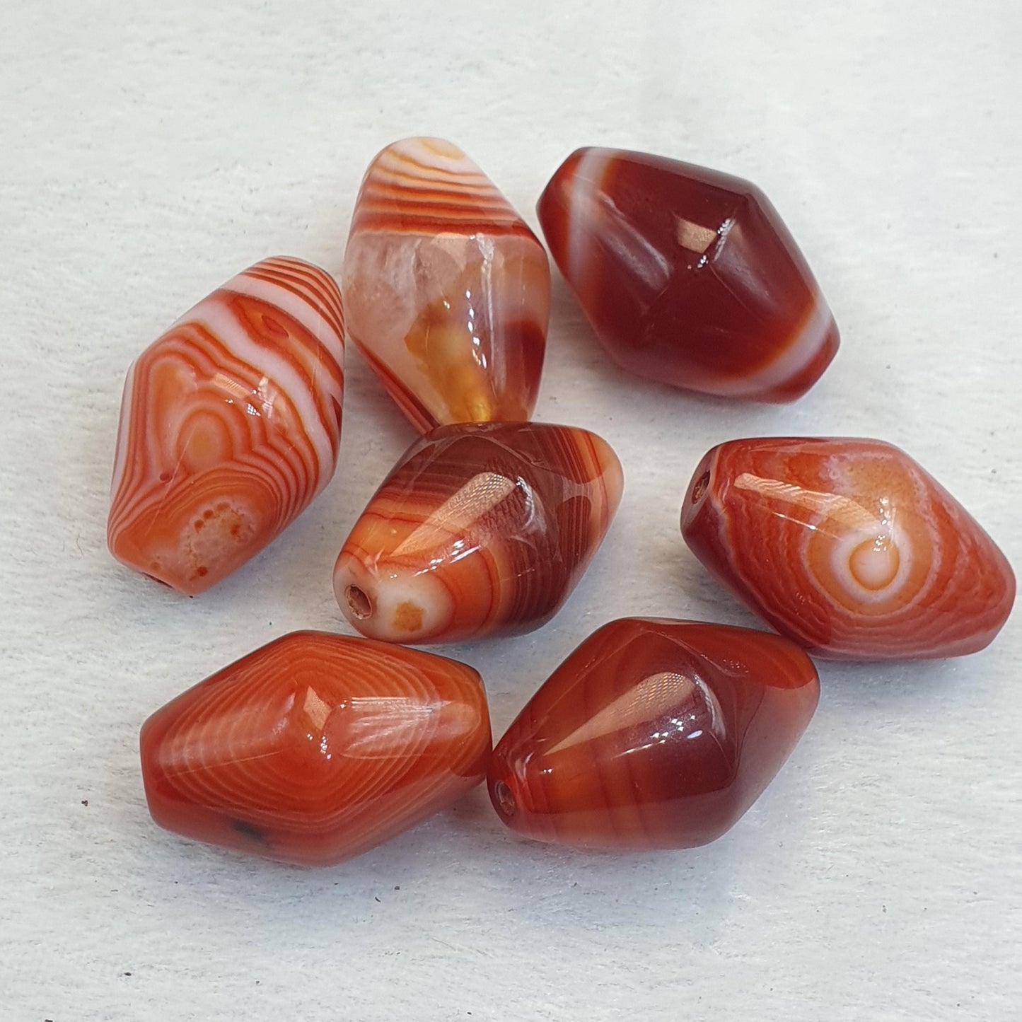Himalayan red agate beads lot 7 – tibetan carnelian beads, eye agate beads