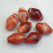 Himalayan red agate beads lot 7 – tibetan carnelian beads, eye agate beads