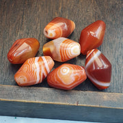 Himalayan red agate beads lot 7 – tibetan carnelian beads, eye agate beads