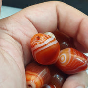 Himalayan red agate beads lot 7 – tibetan carnelian beads, eye agate beads