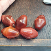 Himalayan red agate beads lot 5 – tibetan carnelian beads, eye agate beads
