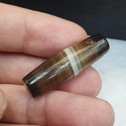 Antique Old Yemeni, Banded Agate Bead | Natural Haqeeq Amulet | 150-200 Years, Made In Germany, Rare Pattern