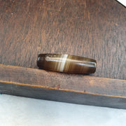 Antique Old Yemeni, Banded Agate Bead | Natural Haqeeq Amulet | 150-200 Years, Made In Germany, Rare Pattern