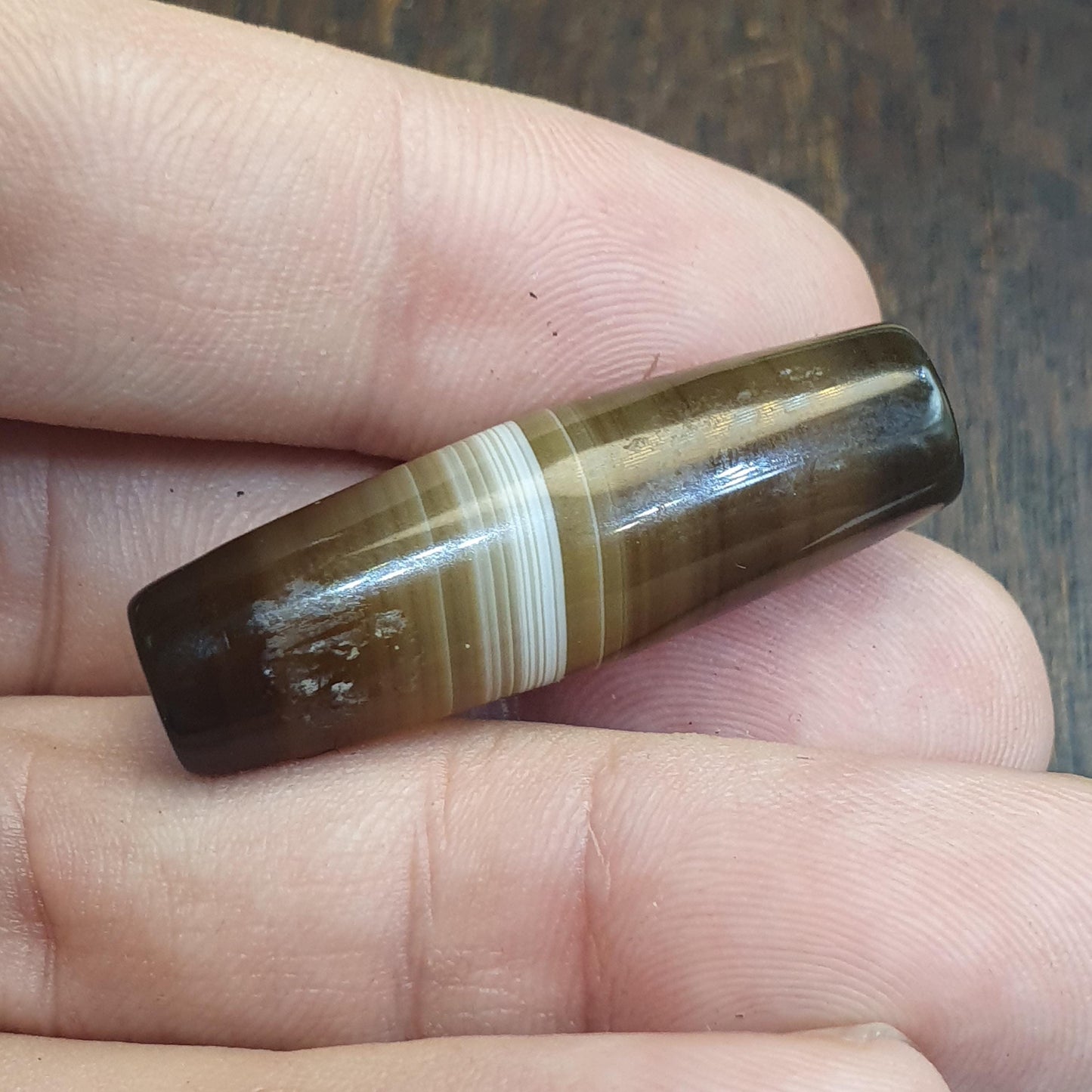 Antique old yemeni agate natural banded agate bead  YM-JN-1