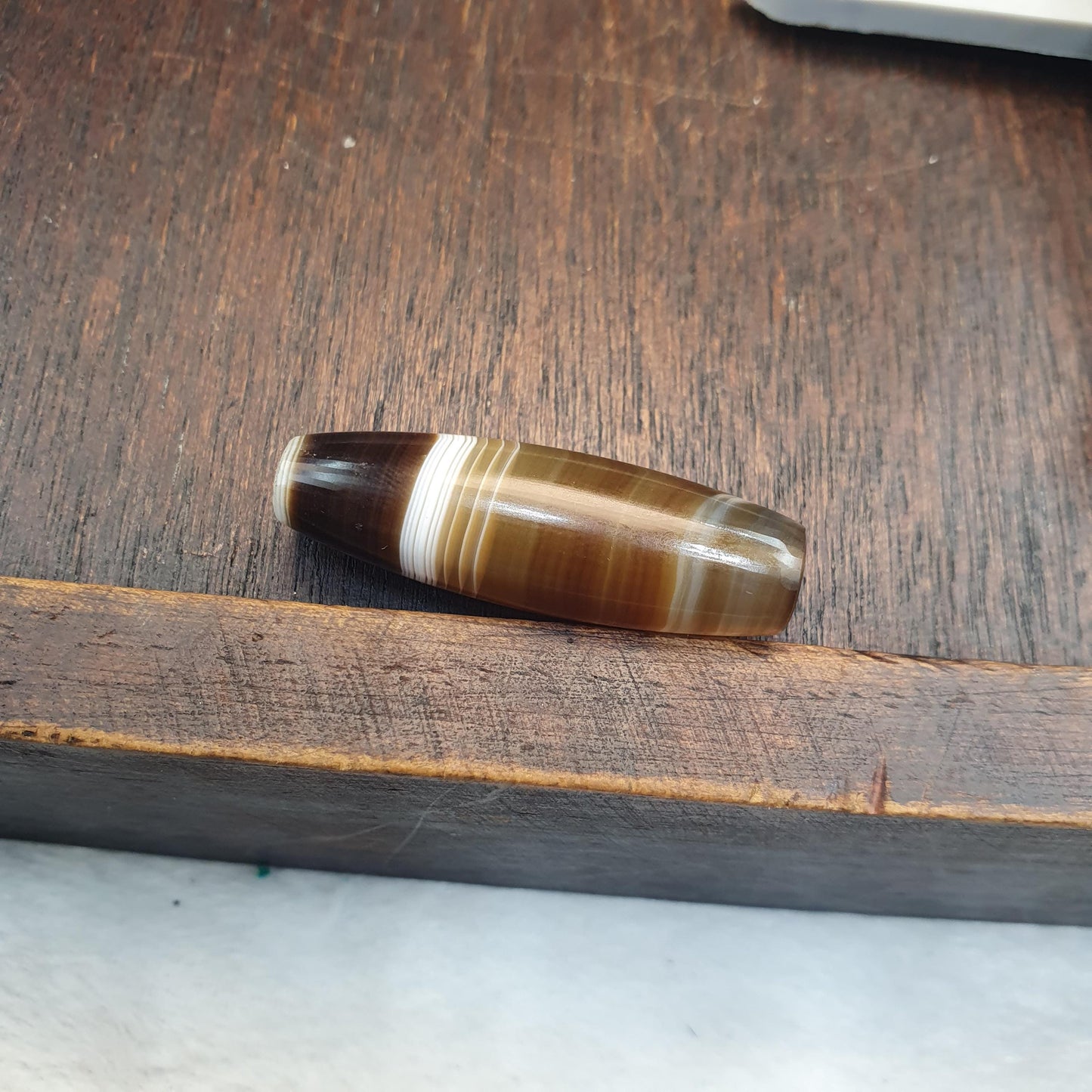 Antique Old Yemeni Agate Natural Rare pattern Banded Agate Bead 38.2mm