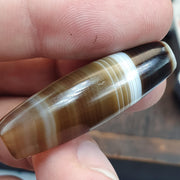 Antique Old Yemeni, Banded Agate Bead | Natural Haqeeq Stone | 38.2mm, 150-200 Years, Heirloom