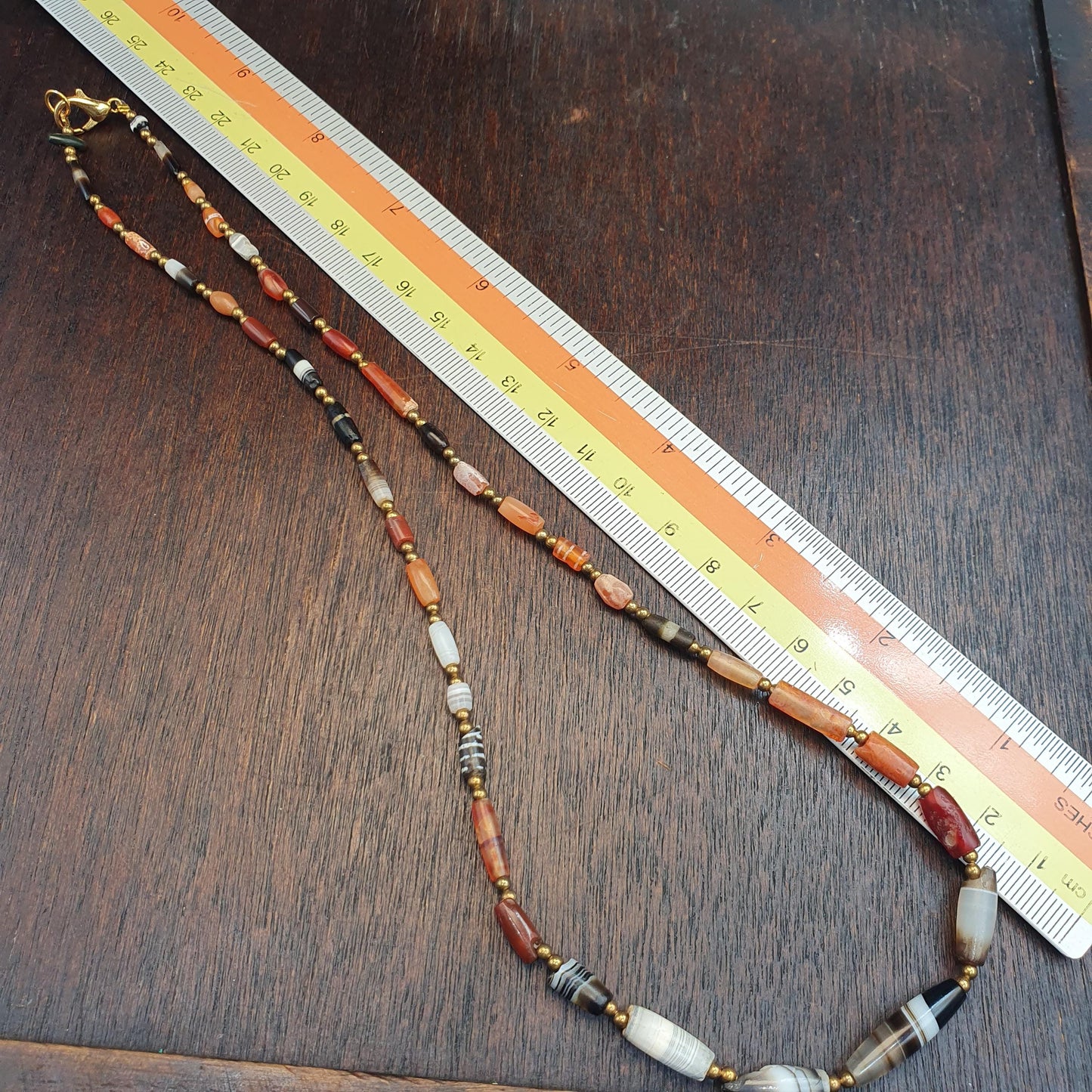 Ancient Yemeni banded Agate Bead, Rare Middle Eastern Antique beads Necklace, Chung Agate Beads