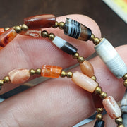 Ancient Yemeni banded Agate Bead, Rare Middle Eastern Antique beads Necklace, Chung Agate Beads
