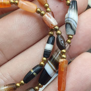 Ancient Yemeni banded Agate Bead, Rare Middle Eastern Antique beads Necklace, Chung Agate Beads