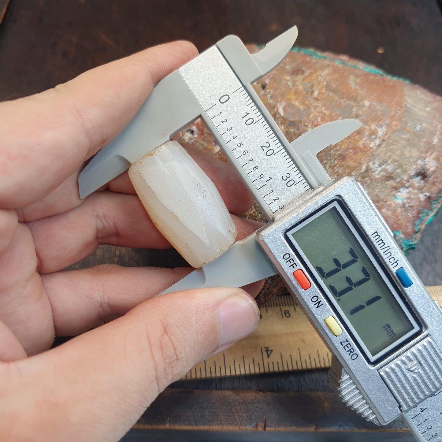 Ancient himalayan indo tibetan White agate bead, spiritual amulet, collectible bead