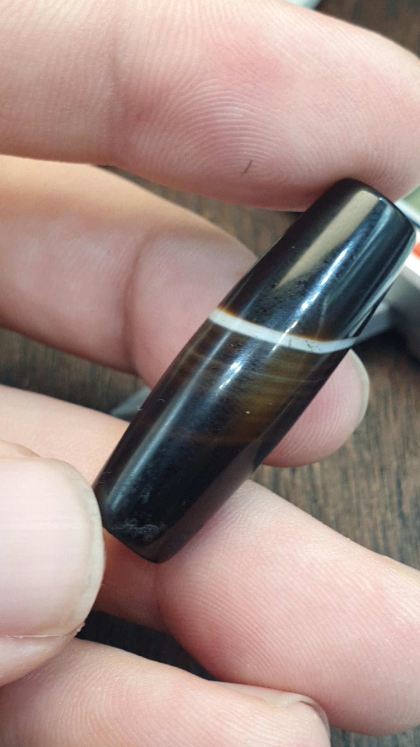 Antique old yemeni agate natural banded agate bead  YM-JN-5 middle eastern agate Stripe patterns suleimani agate bead