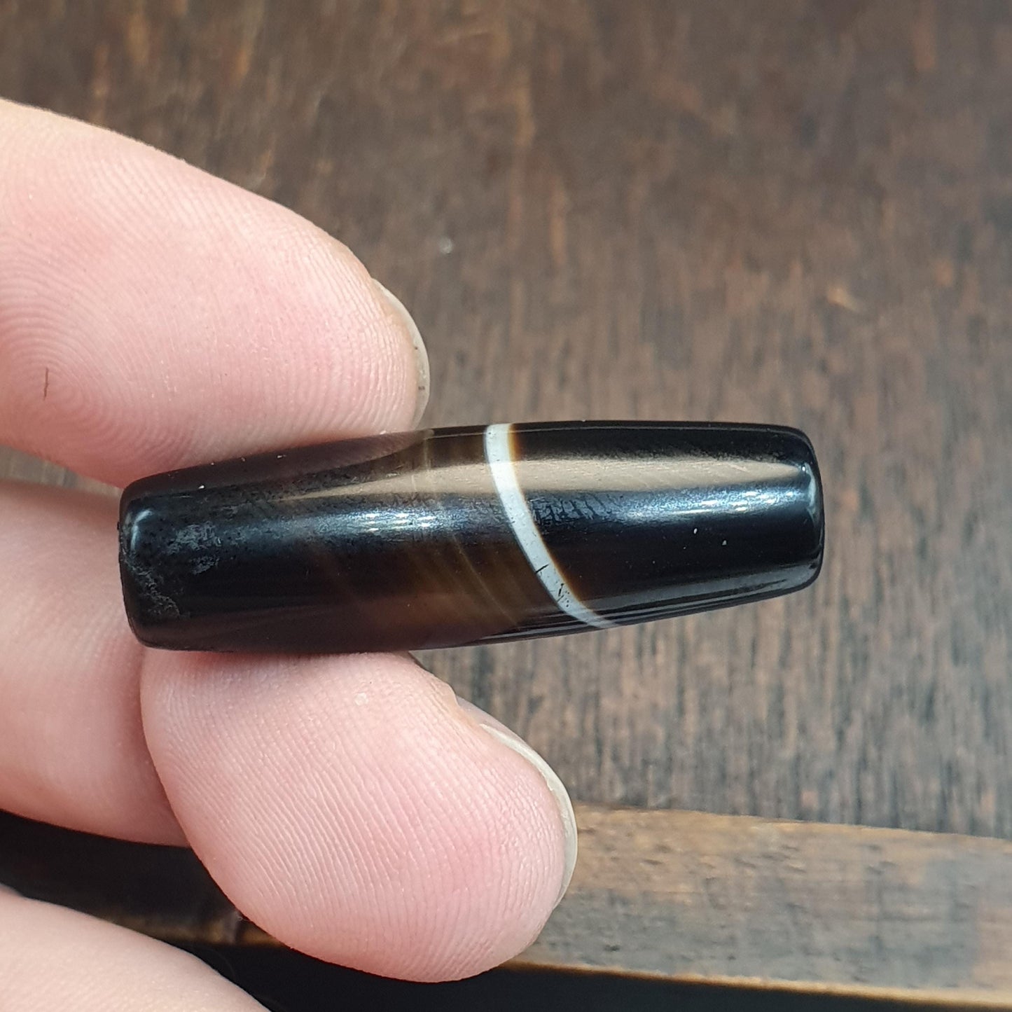 Antique old yemeni agate natural banded agate bead  YM-JN-5 middle eastern agate Stripe patterns suleimani agate bead