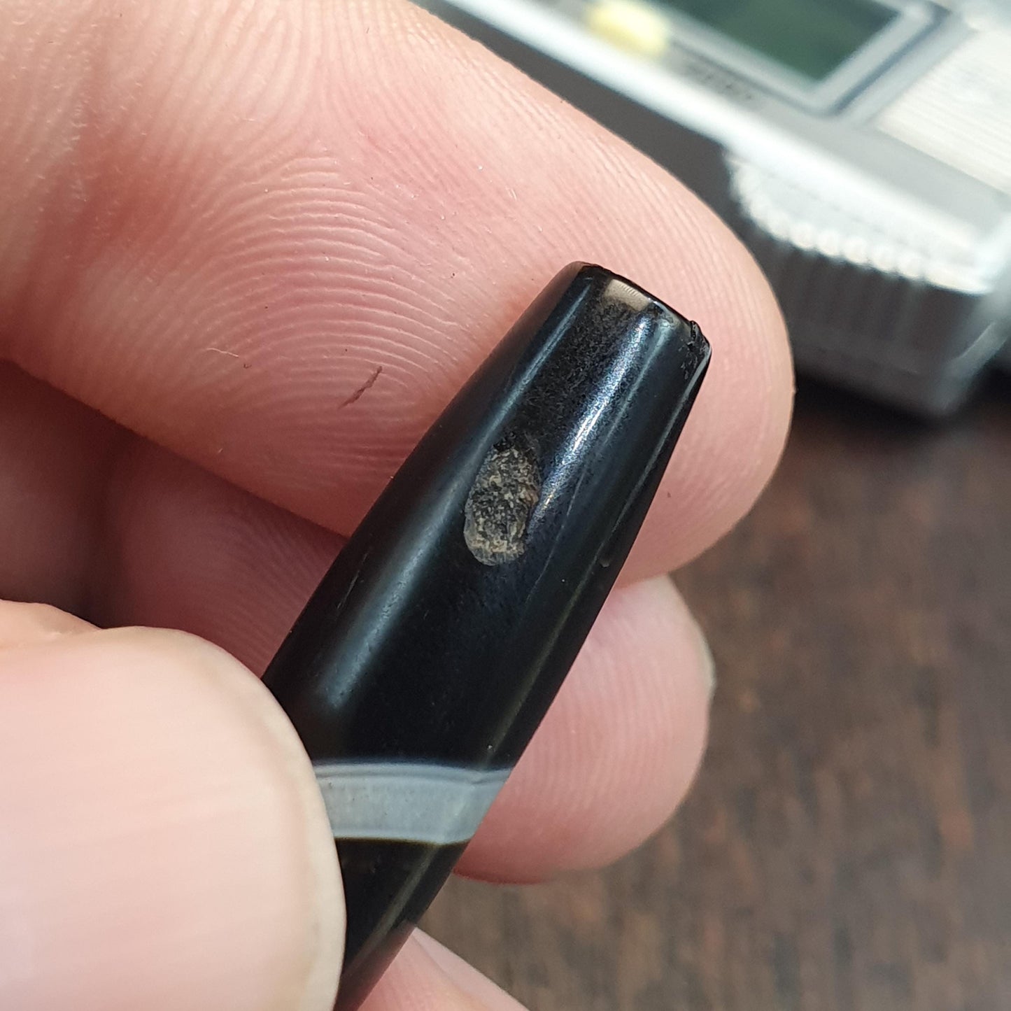 Antique Yemeni Agate Bead 34.5mm, Banded Sulemani Agate, Natural Striped Agate Talisman, Ancient Style Chung Dzi Bead, Collectible