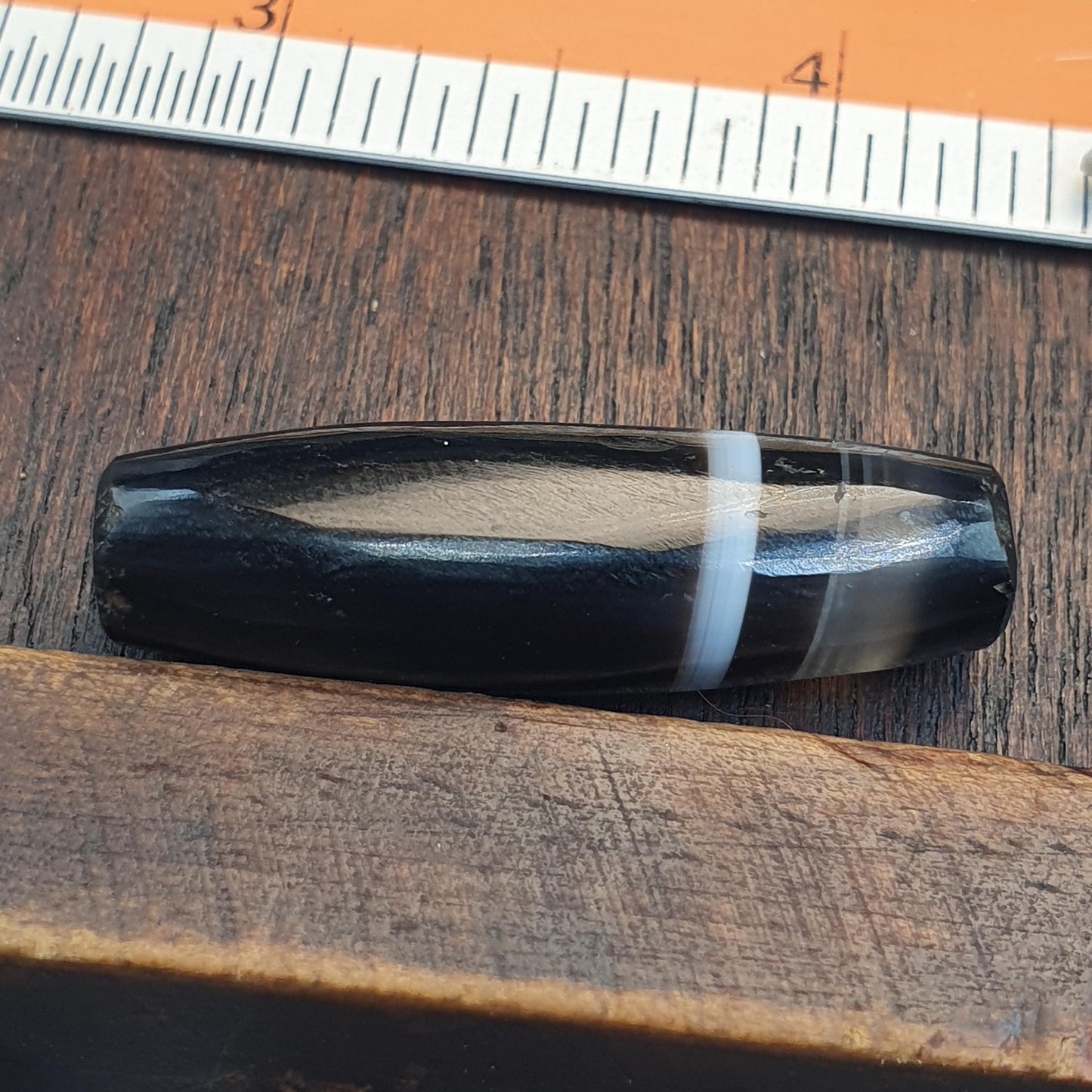 Antique Yemeni Agate Bead 34.3mm, Banded Sulemani Agate, Natural Striped Agate Talisman, Ancient Style Chung Dzi Bead, Collectible