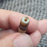 Antique Yemeni Agate, Banded Sulemani Focal Bead, Tabular Barrel Shape | Natural Untreated Quartz | 34mm Talisman