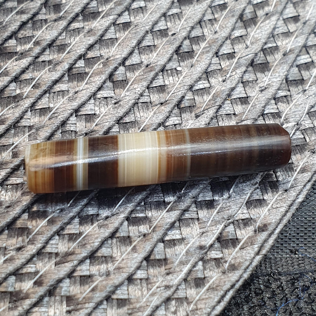 Antique Yemeni Agate Bead 34mm, Banded Sulemani Agate, Natural Striped Agate Talisman, Ancient Style Chung Dzi Bead, Collectible