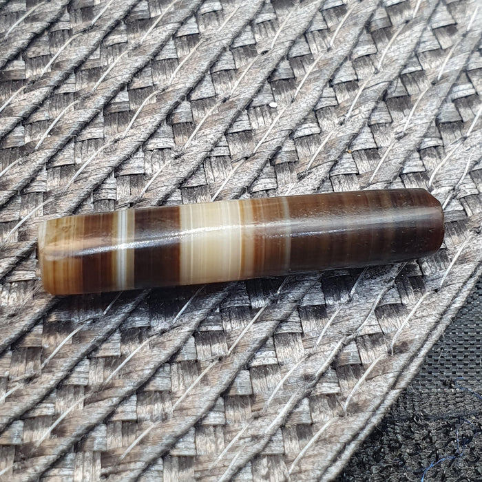 Antique Yemeni Agate Bead 34mm, Banded Sulemani Agate, Natural Striped Agate Talisman, Ancient Style Chung Dzi Bead, Collectible