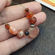 Antique African and Yemeni Carnelian Agate Bead Bracelet: Rare Traded Beads, Mali